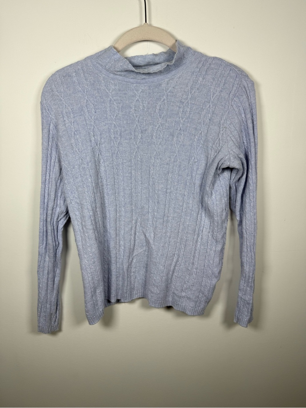 💛 PARKHURST | Y2K Vintage Petit Mockneck Baby Blue Cashmere Blend Sweater Size S